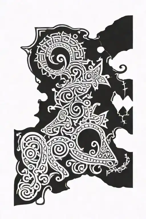 Greek And Nordic Mitology Tattoo With Elements