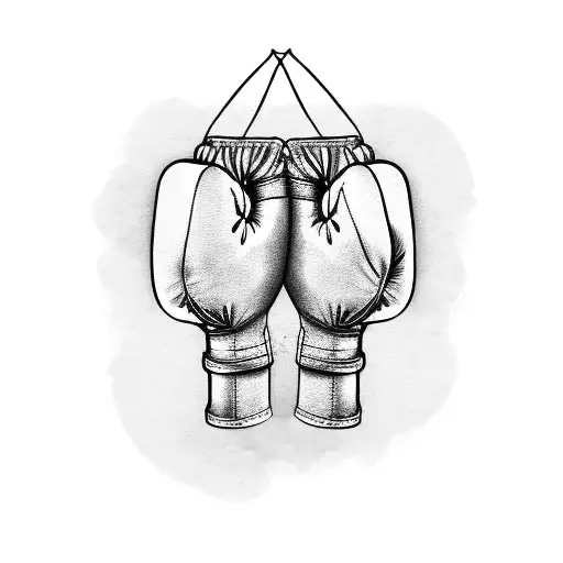 Boxing Gloves And Guitar Strings Intertwined