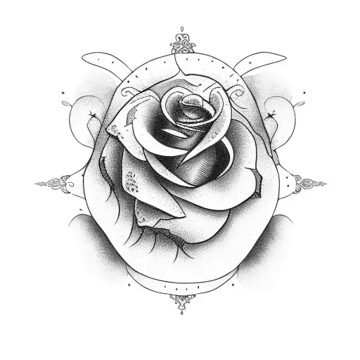 Old School Bird Wih Rose