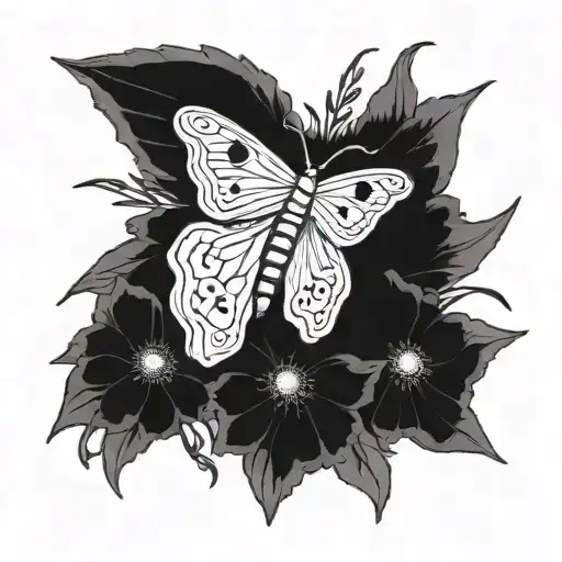 Matching Moth On A Flower