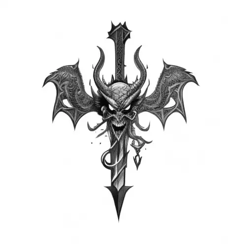 A Demon With Wings And A Sword