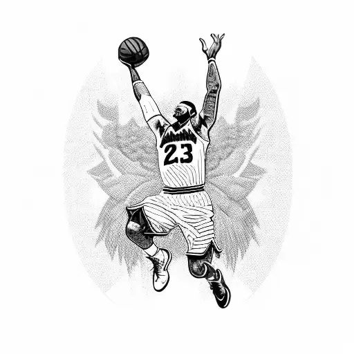 Lebron James Dunking With Wings Of An Eagle