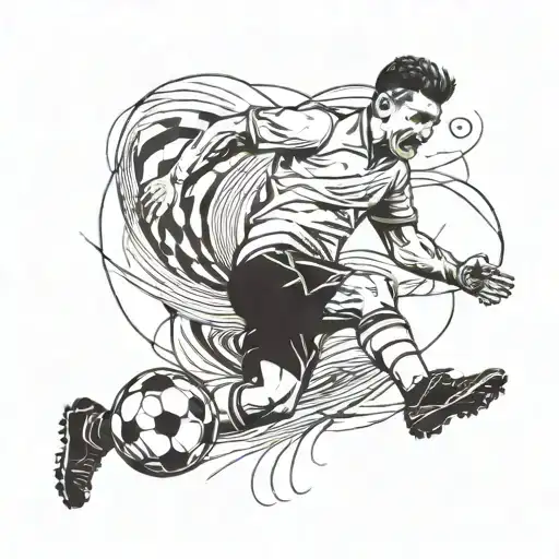 Dynamic Soccer Player In Action