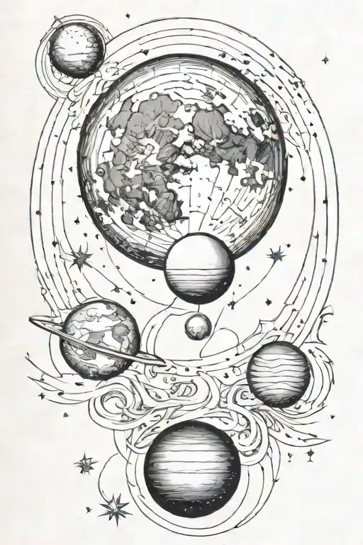 Solar System Moon Little Dipper And Venus