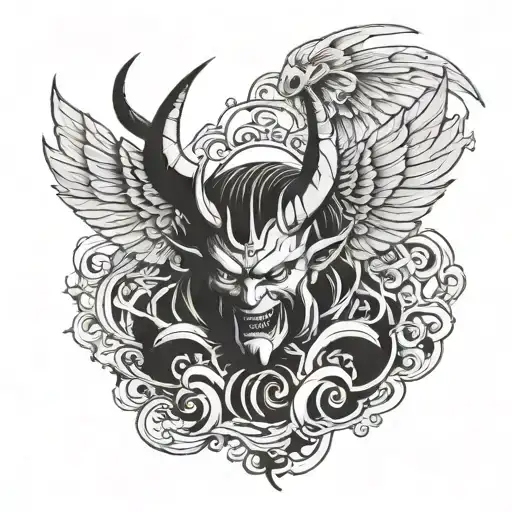 Oni Demon And Angel Wings