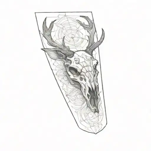 A Deer Skull Thick And Dark Lines