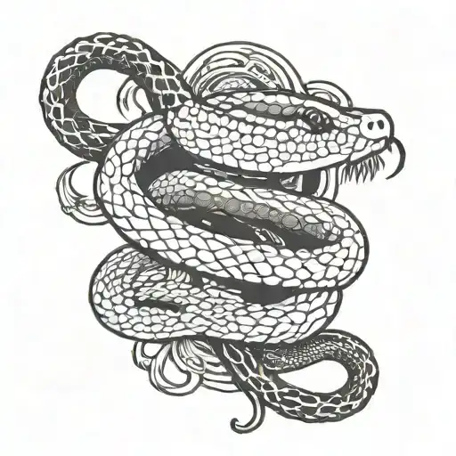 Snake Surrond A Knife Piercing