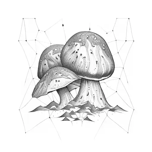 Black Depression Psilocybin Mushroom In The Web