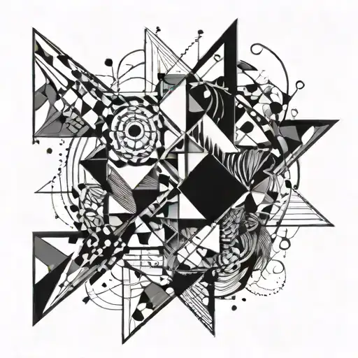 Incorporate Abstract Geometric Shapes Representing Sales Strategies Into A Tattoo Design