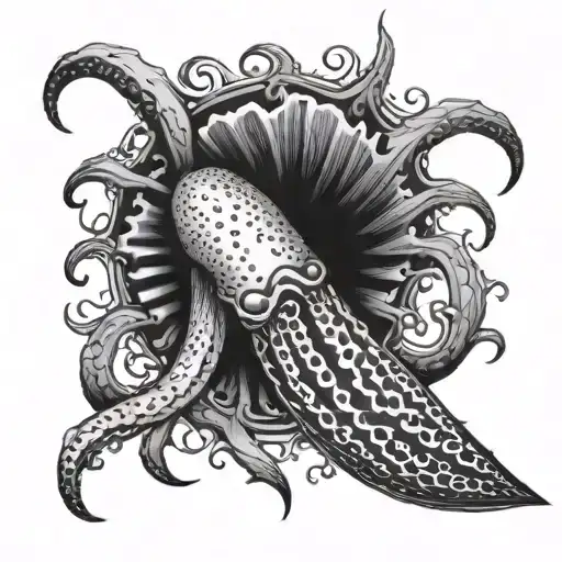 Cuttle Fish Stuck To Arm