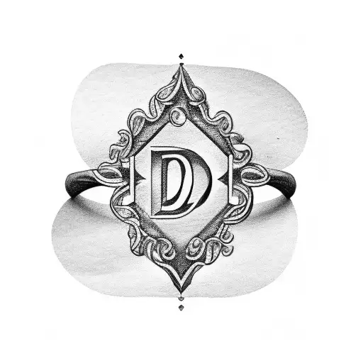 Letter D Wedding Ring