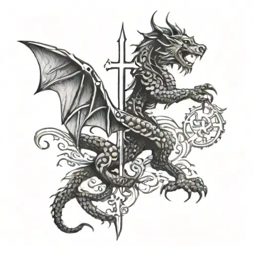 Dragon And Lion Cross