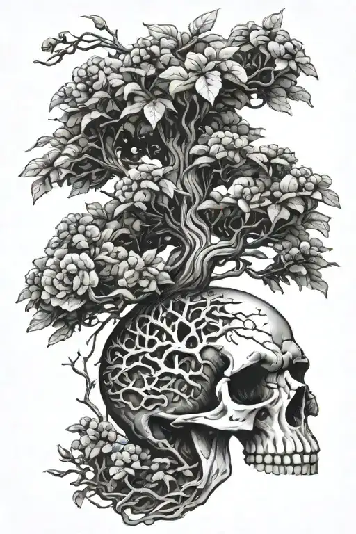 Bonsai Growing Out Of Skull