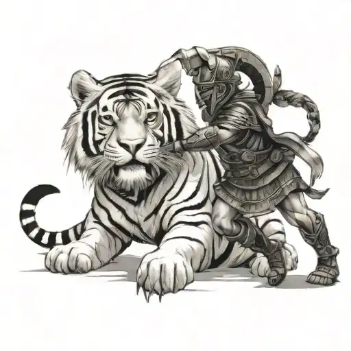 Gladiator And Tiger For Thigh