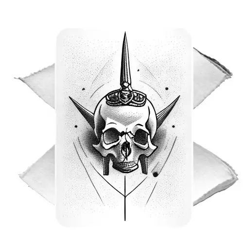 Emperor Tarot Card With Rams Skull