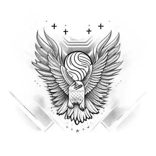 A Basketball Player Dunking With Wings Of An Eagle