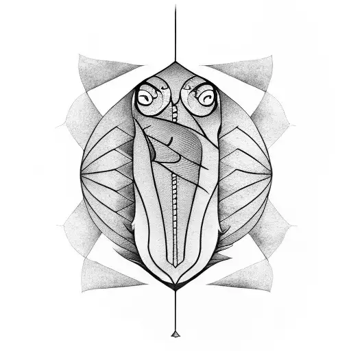 Long Fish With Geometrical Forms