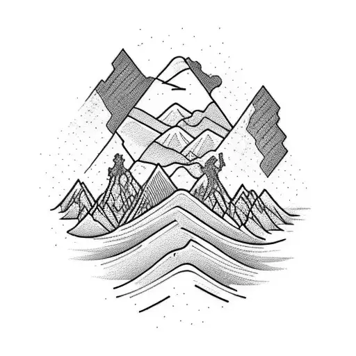 An Hourglass Filled With Sand That Transforms Into Mountains And Waves As It Flows