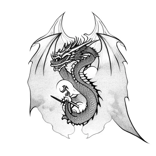Dragon Around Sword
