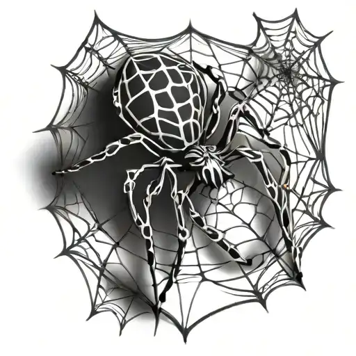 Spider 3D With Spider Web