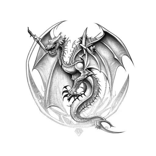 A Fierce Dragon Battling A Knight In A World Of Warcraft Setting