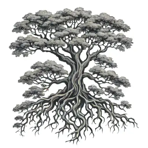 A Tattoo Of A Tree With Roots Symbolizing The Deep Connection You Have With Your Grandpa