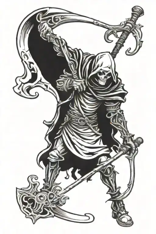 Grim Reaper Knight Holding Scythe