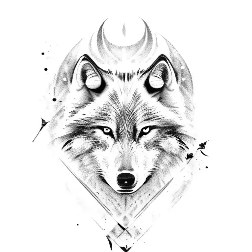 White Wolf Fighting Black Wolf