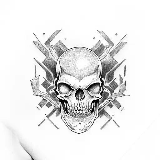 Half Human Half Alien Skull