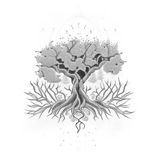 Tree With Vines And Animals