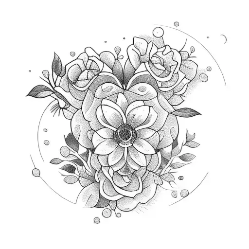 Hourglass Surrounded By A Garden Of Blooming Flowers