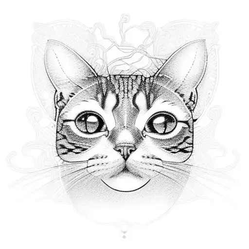 An Intricate Circuit Board Design With A Cat Silhouette