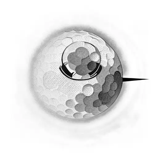 A Golf Ball Floating In Space With Stars And Planets Surrounding It