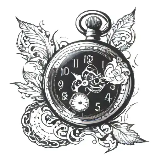 Pocket Watch With Abstract Background
