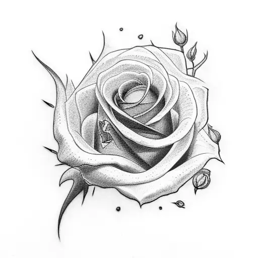 A Full Rose And A Dragon In The Spines