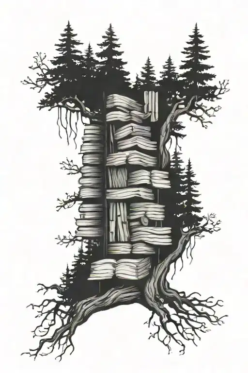Books Forest Filled