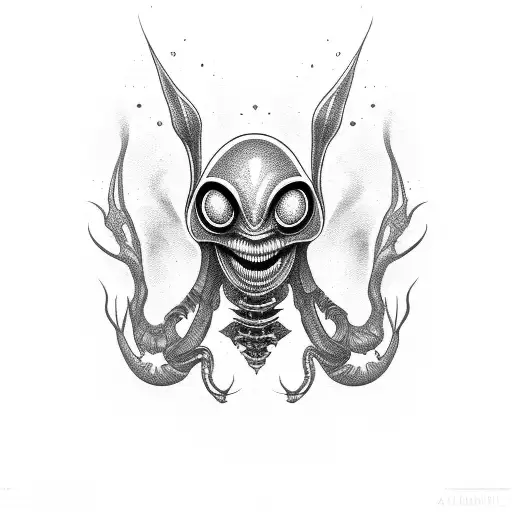 Gothic Alien With Many Eyes