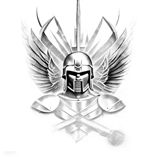 Spartan With Wings And Weapon