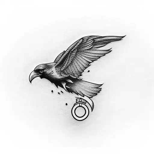 Raven With A Revolver In Its Claws