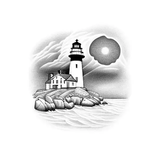 Lighthouse With Rocs Beautiful