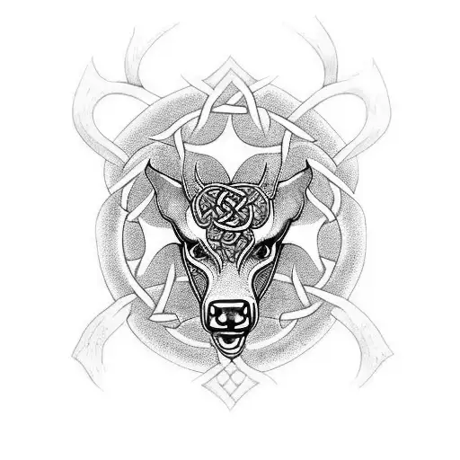 A Celtic-inspired Nike Logo Incorporating Animal Motifs