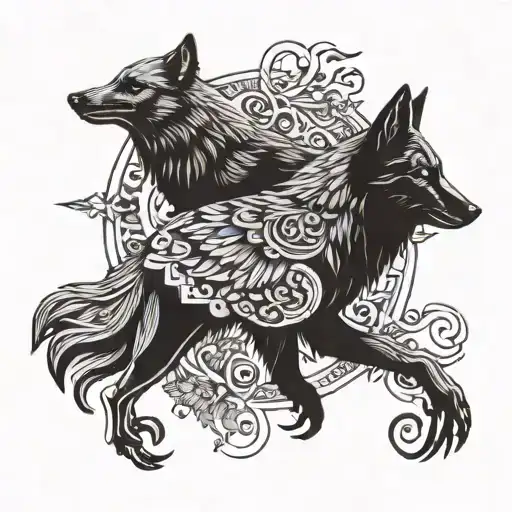 Nordic Crow Amd Wolf