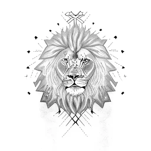 Inspirational Quote With A Cross And A Lion