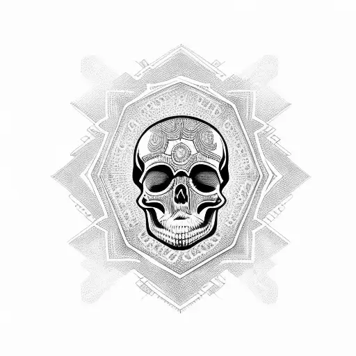 Skull With Intricate Geometric Patterns
