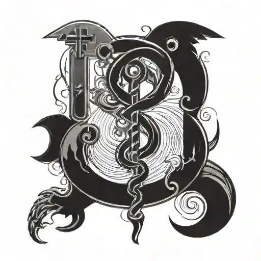 Psychiatry Symbol Psi And Rod Of Asclepius