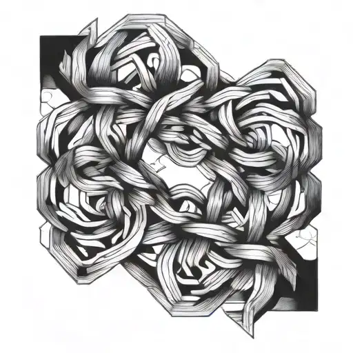 Two Thick Black Lines Intertwined From Up To Down