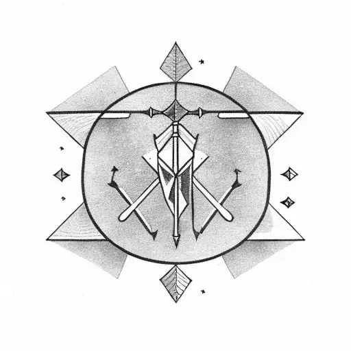 Sagittarius Constellation With An Arrow Piercing Through It