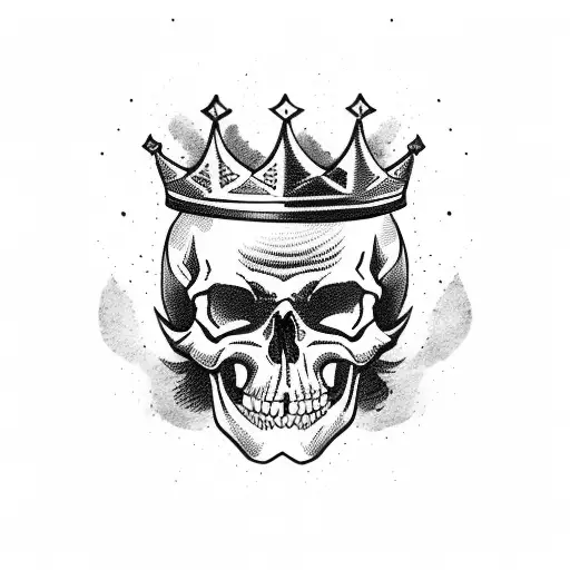 A Tattoo Of A Skull With A Crown And A Banner That Says 'No Sacrifice Is Too Great'