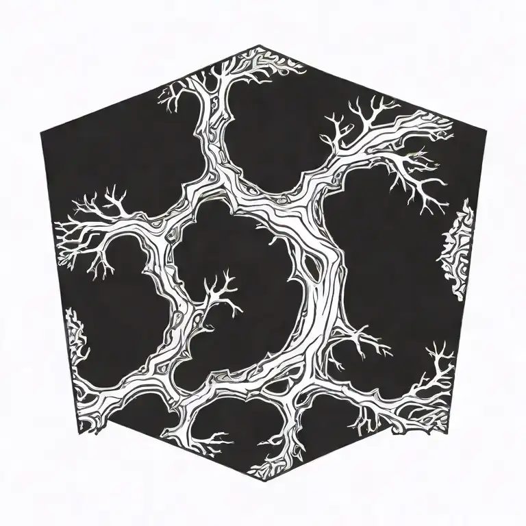 Tatoo Representing A Piece Of Wood Root Growing