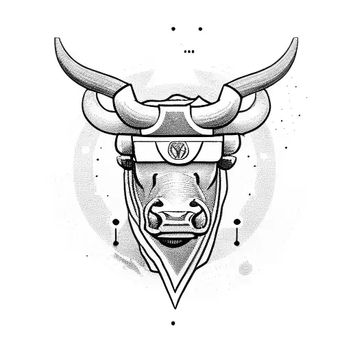 A Bull Wearing A Welding Mask With The Taurus Zodiac Symbol On Its Forehead